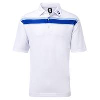 footjoy 2016 double chest stripe polo whiteroyallight blue