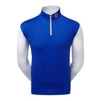 FootJoy Double Layer Contrast Chill Out Sweater - Midnight Blue / White & Melon Small