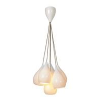 fp444 drop one modern 6 light pendant cluster in white bone china