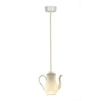 FP463W Teapot One White China Pendant