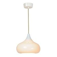 FP385 Drop Two Modern Gloss White Bone China Pendant