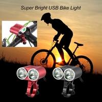 Front Handlebar USB Bike Light 2400 Lumens Powerful Super Bright LED Cycling Safety Flashlight Double Lights Bicycle Light Waterproof