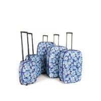 FRENZY 282 Blue Travel Luggage Suitcase Sets, Includes Cabin Trolley Bags for Ryanair and Easyjet 5-Pcs (18-32″)