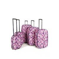 FRENZY 282 PINK Travel Luggage Suitcase Sets, Includes Cabin Trolley Bags for Ryanair and Easyjet 5-Pcs (18-32″)
