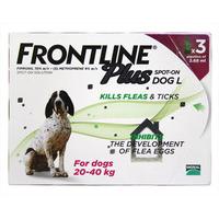 frontline plus spot on dogs 20 40kg 3 pipettes