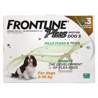 frontline plus spot on for dogs 2 10kg 3 pipettes