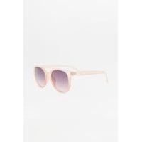 frosted squared round sunglasses pink