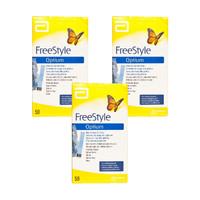freestyle optium plus glucose test strips triple pack