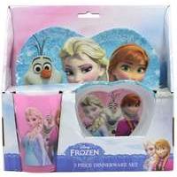 frozen children 3 piece dinnerware set melamine heart