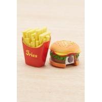 Fries & Burger Eraser and Sharpener Set, ASSORTED