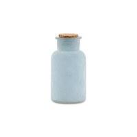 Frosted Sea Blue Bottle with Cork Stopper - Small Sea Blue