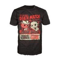 Freddy Vs Jason Deathmatch Poster Pop! T-Shirt - Black - M