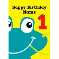 Frog 1st | First Birthday Card