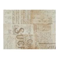 Free Spirit Tim Holtz Eclectic Elements French Script Quilting Fabric Neutral