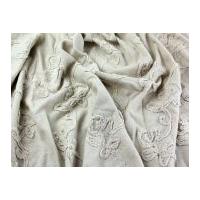 Frayed Embroidery Cotton Dress Fabric Natural