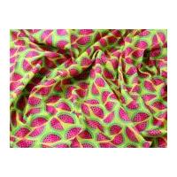 Fruity Watermelons Print Cotton Poplin Dress Fabric Yellow & Pink