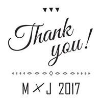 Free Spirit Personalised Thank You Rubber Stamp
