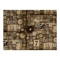 Free Spirit Tim Holtz Eclectic Elements Game Pieces Quilting Fabric Taupe