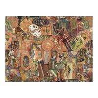 free spirit tim holtz eclectic elements travel labels quilting fabric  ...