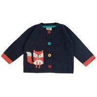 Frugi Little Happy Day Fox Cardigan - Navy