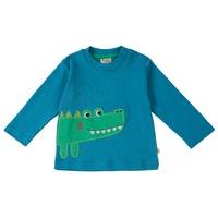 frugi little discovery crocodile applique top