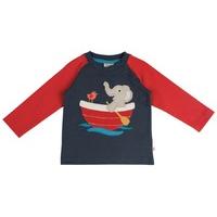 Frugi Henry Raglan Elephant Top - Navy