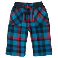Frugi Little Multi-Checked Roll Up Trousers - Harbour Blue