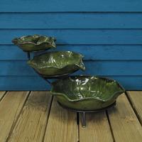 frog lilypad cascade ceramic outdoor water feature fountain solar by s ...