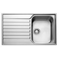 franke ascona 1 bowl polished stainless steel sink drainer