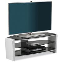 francium glass tv stand in white