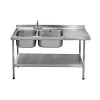 franke sissons stainless steel sink 1500x600mm double bowl including t ...