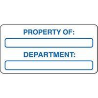 FRAGMENTING LABELS ROLL OF 250 PROPERTY OF/DEPT 50 X 25