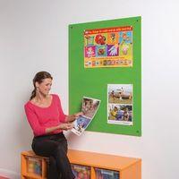 frameless colourplus fabric noticeboards 900 x 600mm hxw apple green