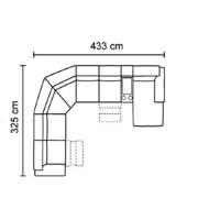 Francesca Large Angled Corner Sofa with Manual Recliners and Chaise [098+001+076+001+351+323+049]