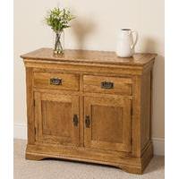 French Chateau Rustic Solid Oak Small Sideboard