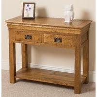 French Chateau Rustic Solid Oak Console Table