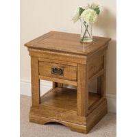 French Chateau Rustic Solid Oak Lamp Table