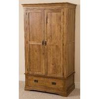 French Chateau Rustic Solid Oak Double Wardrobe