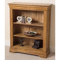 French Chateau Rustic Solid Oak Small Bookcase