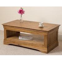 French Chateau Rustic Solid Oak Coffee Table