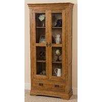 French Chateau Rustic Solid Oak Display Cabinet