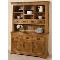 French Chateau Rustic Solid Oak Large Dresser