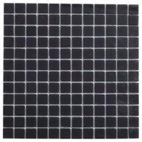 Frosted Glass Black Glass Mosaic Tile (L)300mm (W)300mm