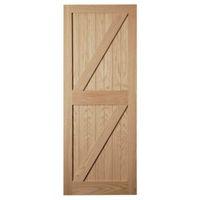 framed ledged and braced oak veneer external door h1981mm w762mm