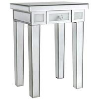 frosted diamond crush mirrored end table