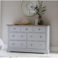 Frank Hudson Marlow Soft Grey Paint Chest of Drawer - 7 Drawer