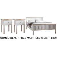 Frank Hudson Banbury White 5ft High Foot End Bed Combo with Free Mattress