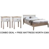 Frank Hudson Banbury White 5ft Low Foot End Bed Combo with Free Mattress