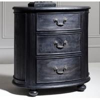 Frank Hudson Safari Charcoal Bedside Cabinet - Oval