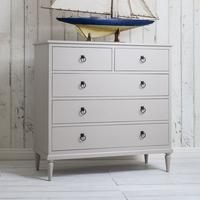 Frank Hudson Annecy Soft Grey Chest of Drawer - 5 Drawer